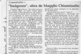 "Imágenes", obra de Maglio Chiuminatto  [artículo] Pedro Mardones Barrientos.