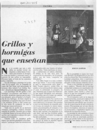 Grillos y hormigas que enseñan  [artículo].