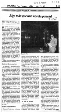 Algo más que una novela policial  [artículo] Mariano Aguirre.