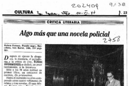 Algo más que una novela policial  [artículo] Mariano Aguirre.