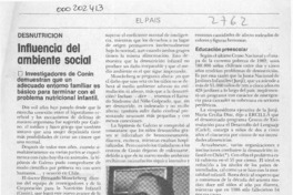 Influencia del ambiente social  [artículo] Juan Soler.