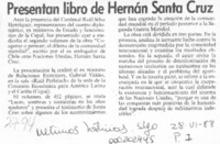 Presentan libro de Hernán Santa Cruz  [artículo].