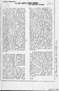 Mi vida junto a Pablo Neruda  [artículo] Apir.