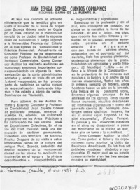 Juan Zepeda Gómez, "Cuentos copiapinos"  [artículo] Darío de la Fuente D.