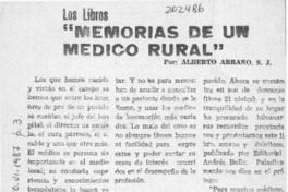 "Memorias de un médico rural"  [artículo] Alberto Arraño.