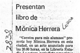 Presentan libro de Mónica Herrera  [artículo].