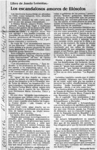 Los escandalosos amores de filósofos  [artículo] Bernardo Soria.