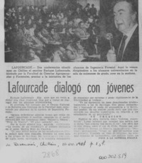 Lafourcade dialogó con jóvenes  [artículo].