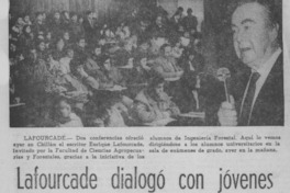 Lafourcade dialogó con jóvenes  [artículo].