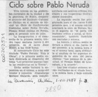 Ciclo sobre Pablo Neruda  [artículo].