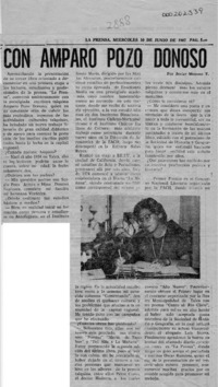 Con Amparo Pozo Donoso  [artículo] Javier Moreno T.