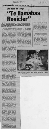 "Te llamabas Rosicler"  [artículo] Bronce.