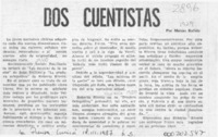 Dos cuentistas  [artículo] Matías Rafide.