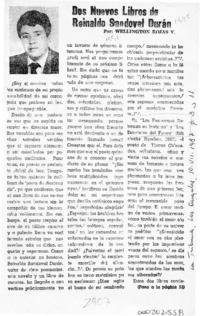 Dos nuevos libros de Reinaldo Sandoval Durán  [artículo] Wellington Rojas V.