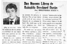 Dos nuevos libros de Reinaldo Sandoval Durán  [artículo] Wellington Rojas V.