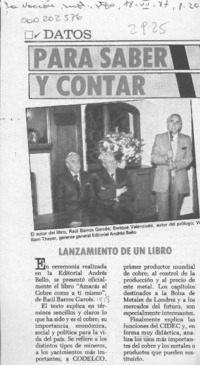 Lanzamiento de un libro  [artículo].