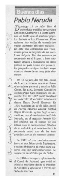 Pablo Neruda  [artículo] R.
