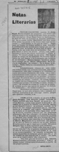 Notas literarias  [artículo] Mesa Seco.