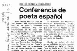 Conferencia de poeta español  [artículo].