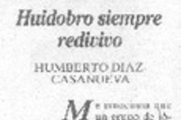 Huidobro siempre redivivo