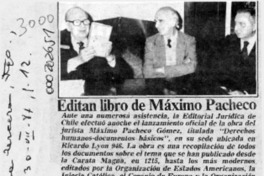 Editan libro de Máximo Pacheco  [artículo].