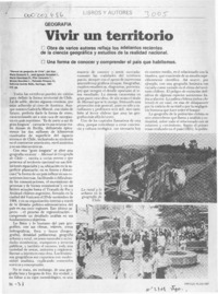 Vivir un territorio  [artículo] Jaime Quezada.