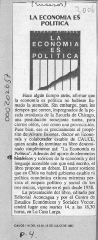 La Economía es política  [artículo].