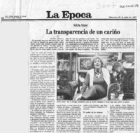 La transparencia de un cariño  [artículo] Maura Brescia.