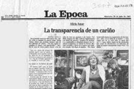 La transparencia de un cariño  [artículo] Maura Brescia.