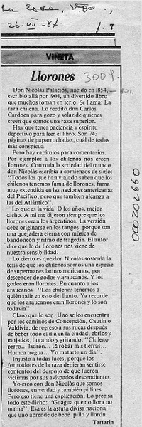 Llorones  [artículo] Tartarín.