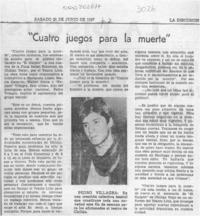 "Cuatro juegos para la muerte"  [artículo].