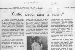 "Cuatro juegos para la muerte"  [artículo].