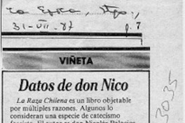 Datos de don Nico  [artículo] Tartarín.