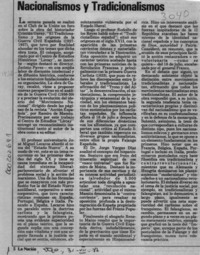 Nacionalismos y tradicionalismos  [artículo].