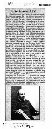 Soriano en Apsi  [artículo].