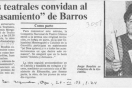 Autores teatrales convidan al "Casi casamiento" de Barros  [artículo].