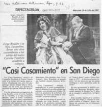 "Casi casamiento" en San Diego  [artículo].
