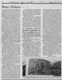 Raza chilena  [artículo] César Besio Rollero.