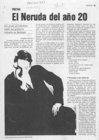 El Neruda del año 20  [artículo] Mario Céspedes Gutiérrez.