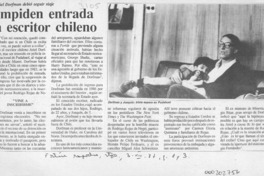 Impiden entrada a escritor chileno  [artículo].
