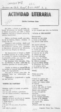 Actividad literaria  [artículo] Augusto César Roa Villagra.