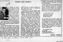 Tiempo sin tiempo  [artículo] Manuel Cabrera.