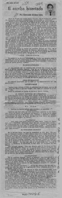 El escriba bisentado  [artículo] Edmundo Guíñez Cáliz.