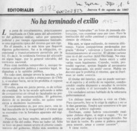 No ha terminado el exilio  [artículo].