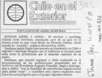 Expulsión de Ariel Dorfman  [artículo].