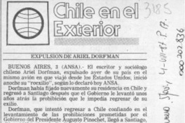 Expulsión de Ariel Dorfman  [artículo].