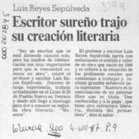 Escritor sureño trajo su creación literaria  [artículo].
