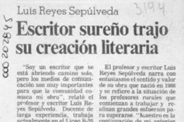 Escritor sureño trajo su creación literaria  [artículo].