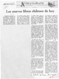 Los Nuevos libros chilenos de hoy  [artículo].