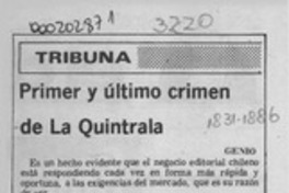 Primer y último crimen de la Quintrala